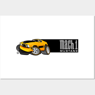 Mach 1 Yellow with Black Stripe Posters and Art